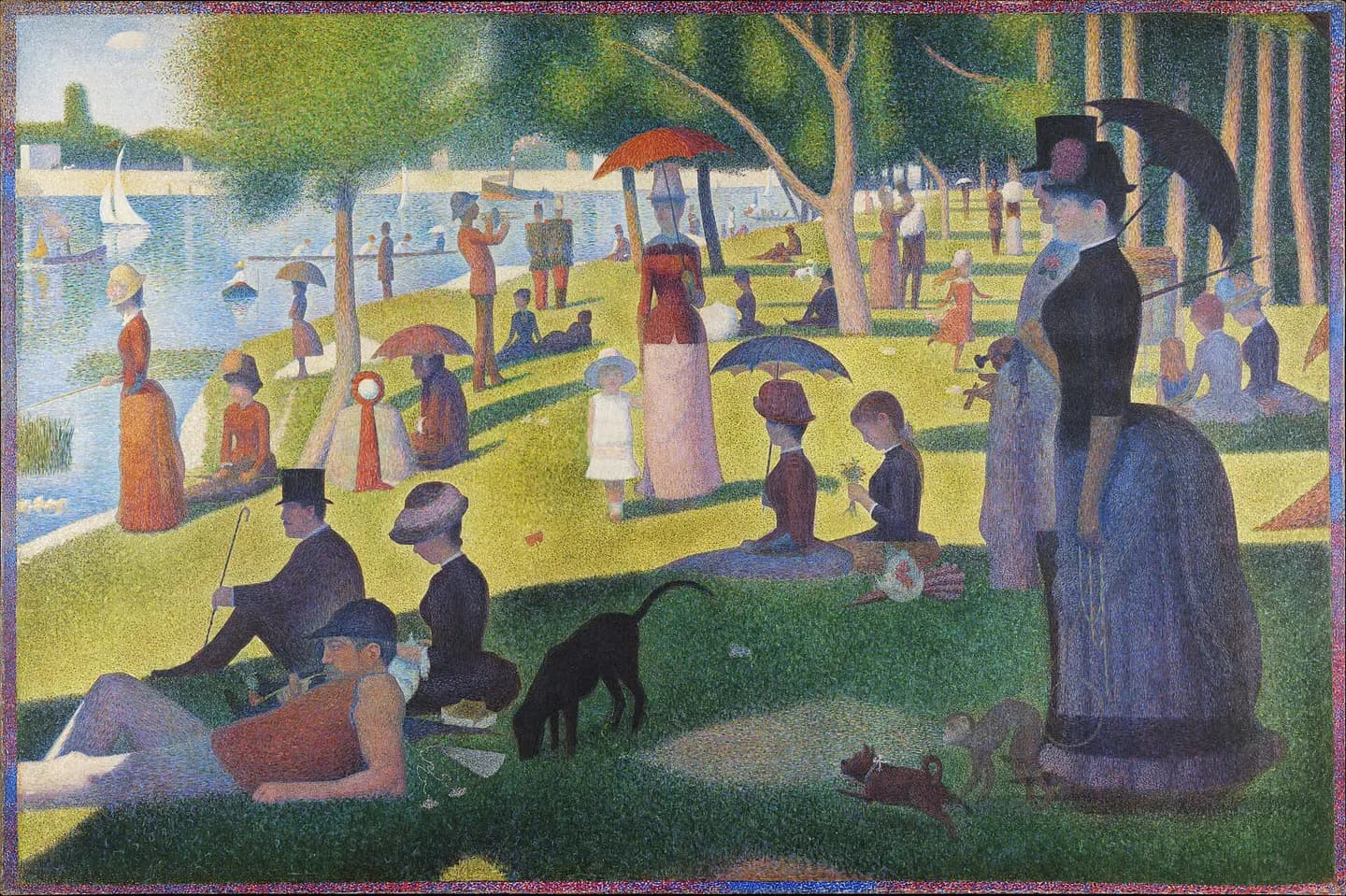 Grande Jatte, Georges Seurat, ampliada 4 vezes