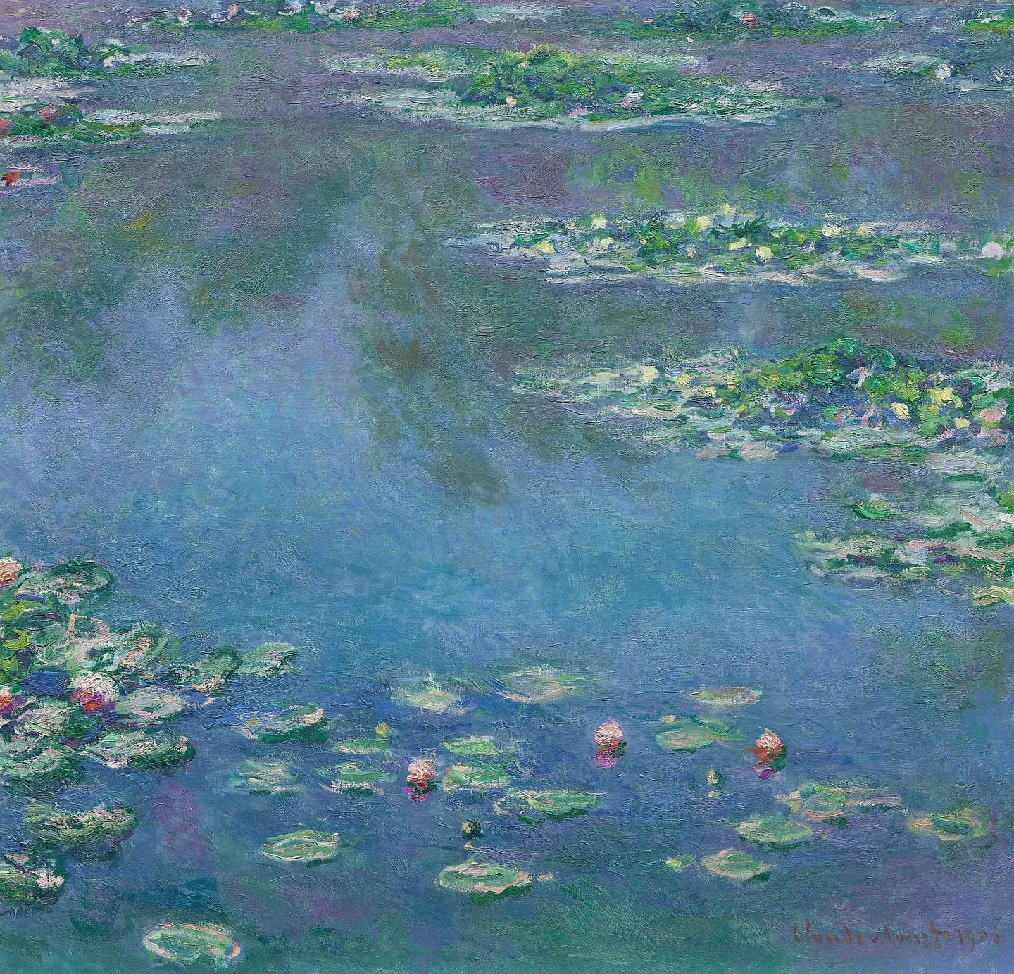 Ninfeias, Claude Monet, ampliada 4 vezes